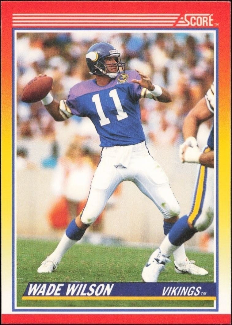 Wade Wilson 1990 Score #250 Football Trading Card - Front 1990 Score Wade Wilson #250 football trading card front