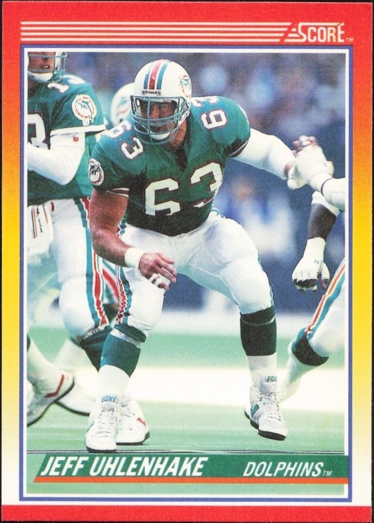 Jeff Uhlenhake 1990 Score #258 Football Trading Card - Front 1990 Score Jeff Uhlenhake #258 football trading card front