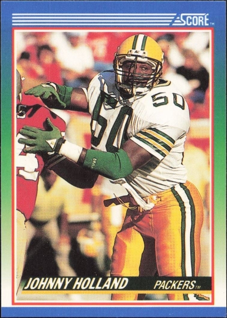 Johnny Holland 1990 Score #48 Football Trading Card - Front 1990 Score Johnny Holland #48 football trading card front