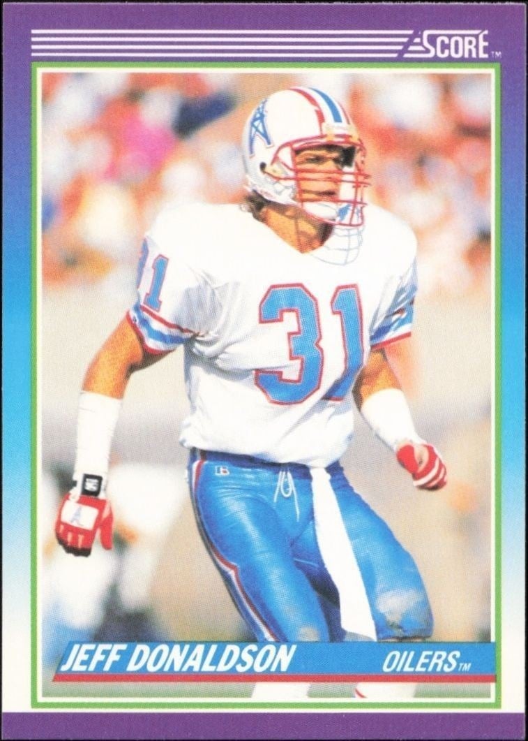 Jeff Donaldson 1990 Score #131 Football Trading Card - Front 1990 Score Jeff Donaldson #131 football trading card front