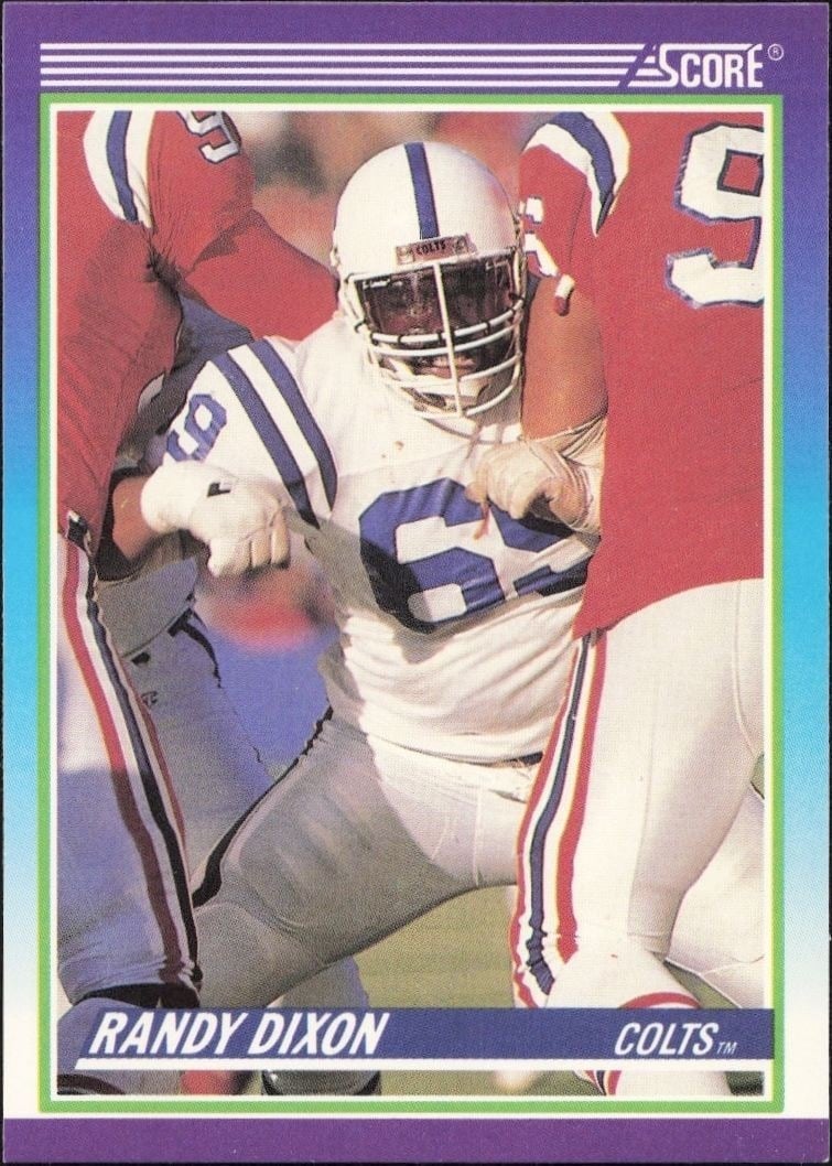 Randy Dixon 1990 Score #520 Football Trading Card - Front 1990 Score Randy Dixon #520 football trading card front
