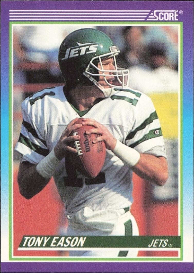 Tony Eason 1990 Score #527 Football Trading Card - Front 1990 Score Tony Eason #527 football trading card front