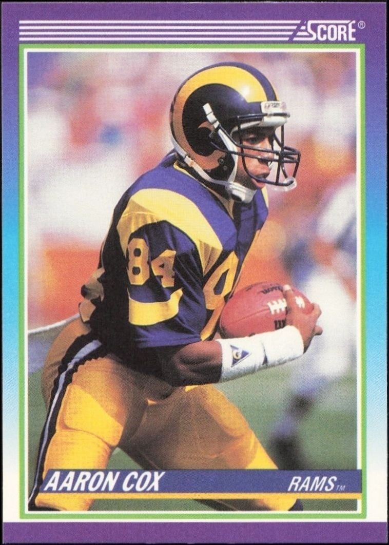 Aaron Cox 1989 Score #533 Football Trading Card - Front 1989 Score Aaron Cox #533 football trading card front
