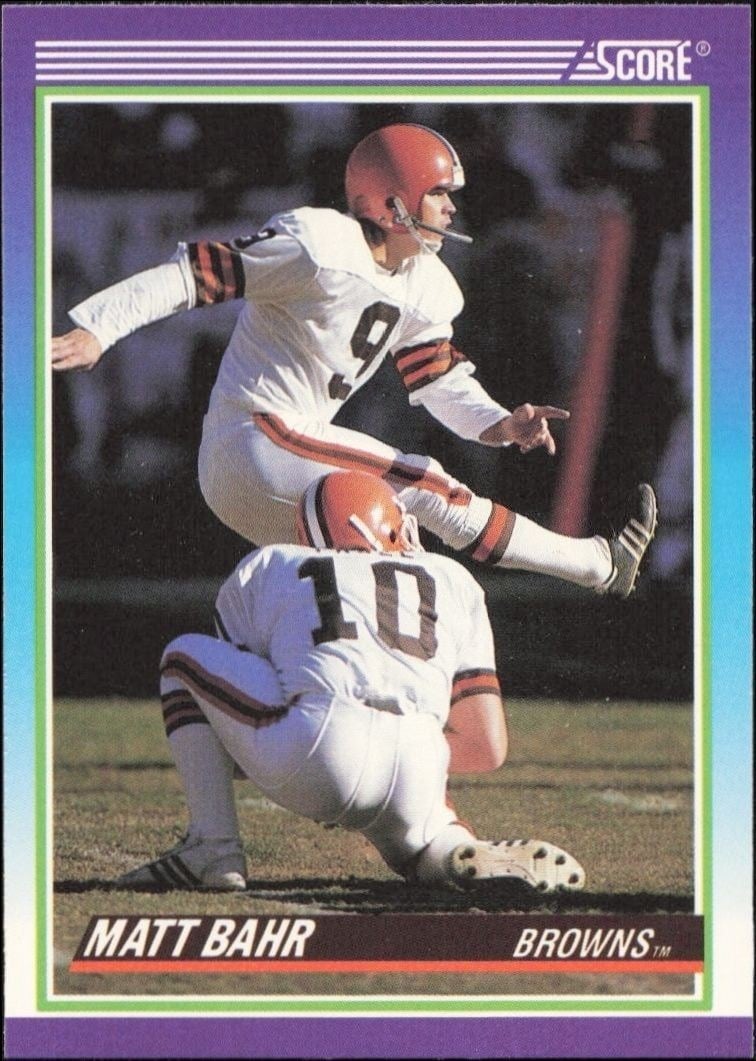 Matt Bahr 1990 Score #538 Football Trading Card - Front 1990 Score Matt Bahr #538 football trading card front