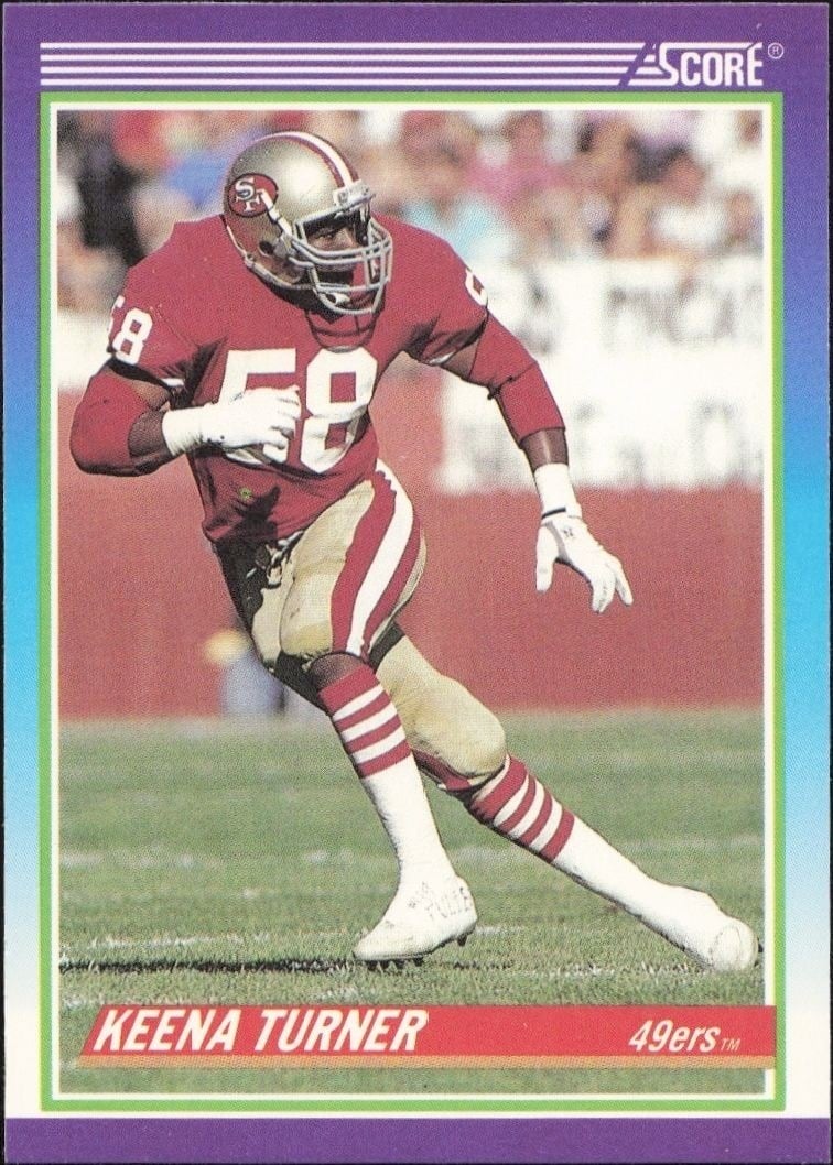 Keena Turner 1990 Score #539 Football Trading Card - Front 1990 Score Keena Turner #539 football trading card front