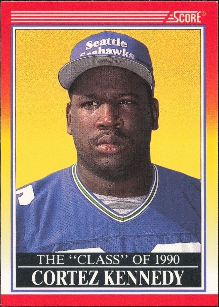 Cortez Kennedy 1990 Score #616 Football Trading Card - Front 1990 Score Cortez Kennedy #616 football trading card front