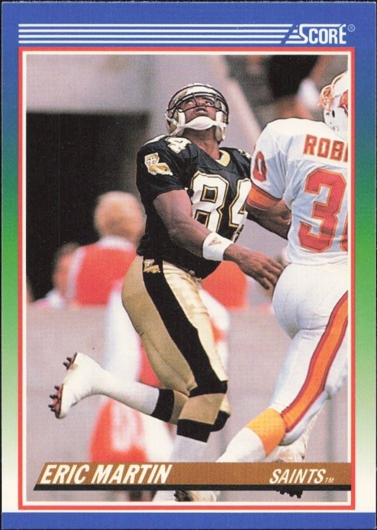 Eric Martin 1990 Score #415 Football Trading Card - Front 1990 Score Eric Martin #415 football trading card front