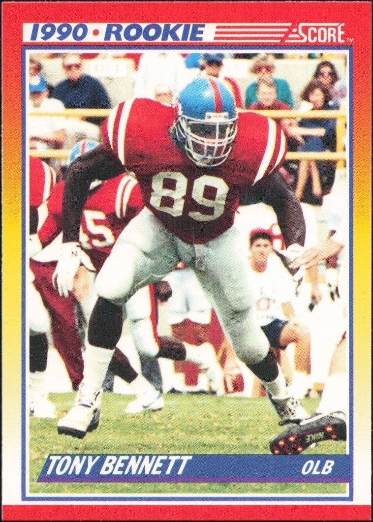 Tony Bennett 1990 Score #304 Football Trading Card - Front 1990 Score Tony Bennett #304 football trading card front