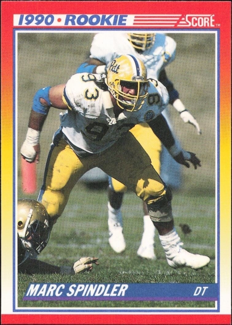 Marc Spindler 1990 Score #295 Football Trading Card - Front 1990 Score Marc Spindler #295 football trading card front