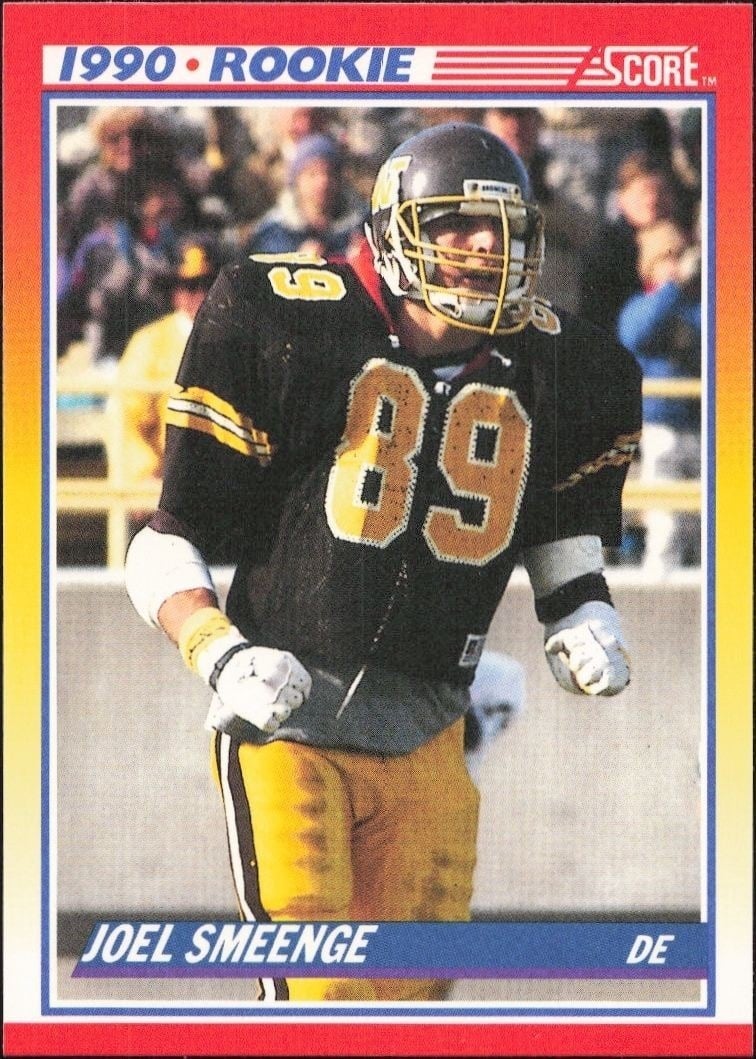 Joel Smeenge 1990 Score #294 Football Trading Card - Front 1990 Score Joel Smeenge #294 football trading card front