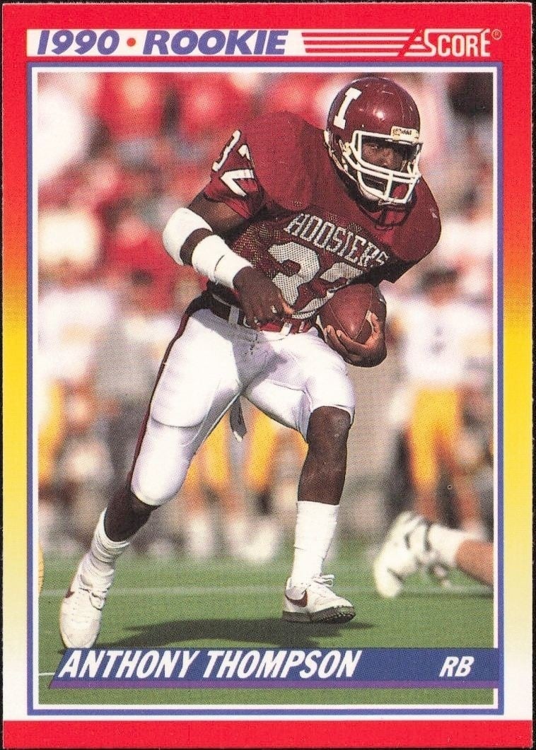 Anthony Thompson 1990 Score #618 Football Trading Card - Front 1990 Score Anthony Thompson #618 football trading card front