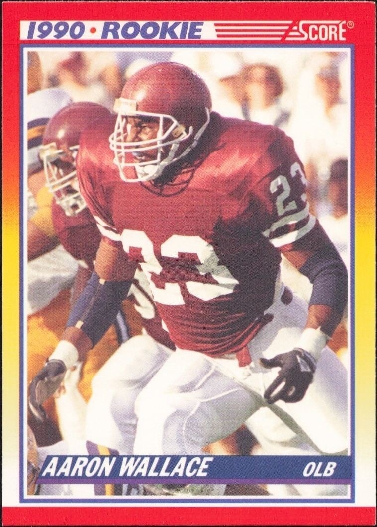 Aaron Wallace 1990 Score #620 Football Trading Card - Front 1990 Score Aaron Wallace #620 football trading card front