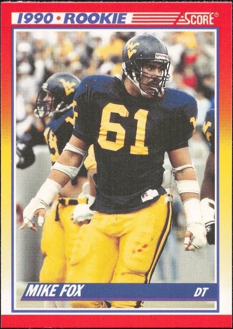 Mike Fox 1990 Score #644 Football Trading Card - Front 1990 Score Mike Fox #644 football trading card front