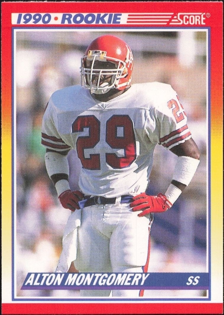 Alton Montgomery 1990 Score #649 Football Trading Card - Front 1990 Score Alton Montgomery #649 football trading card front