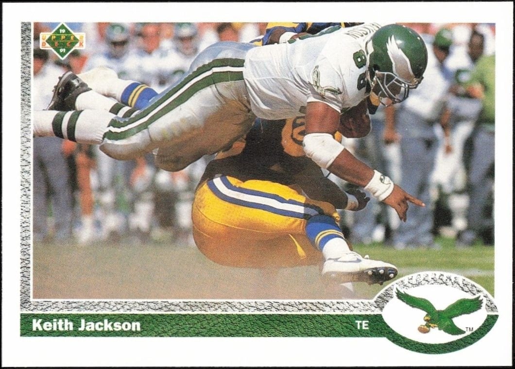 Keith Jackson 1991 Upper Deck #127 Football Trading Card - Front 1991 Upper Deck Keith Jackson #127 football trading card front