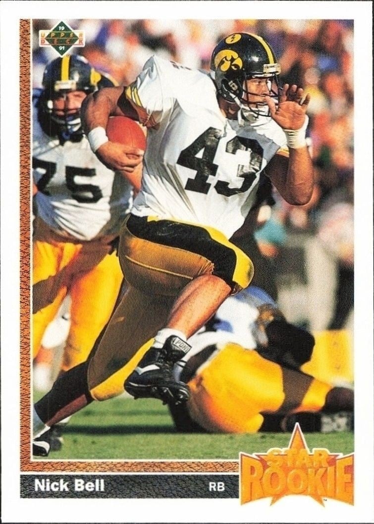 Nick Bell 1991 Upper Deck #29 Football Trading Card - Front 1991 Upper Deck Nick Bell #29 football trading card front