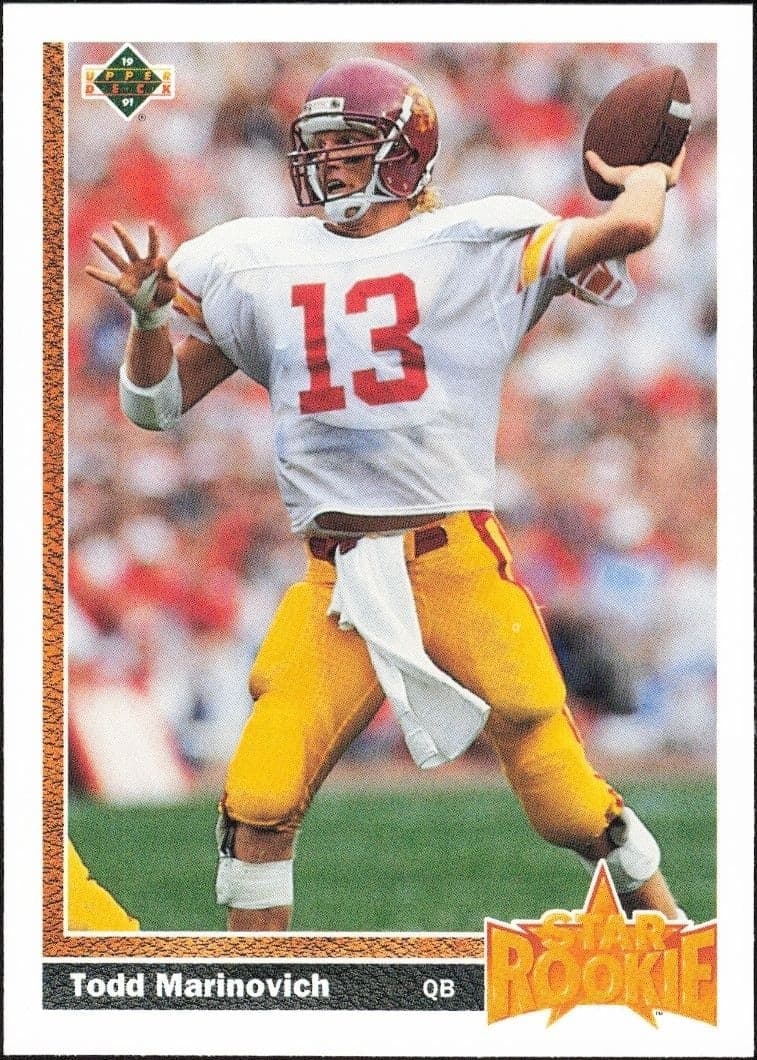 1991 Upper-Deck Todd Marinovich #18 trading card