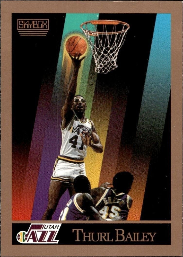 Thurl Bailey 1990-91 Skybox #274 Basketball Trading Card - Front 1990-91 Skybox Thurl Bailey #274 basketball trading card front