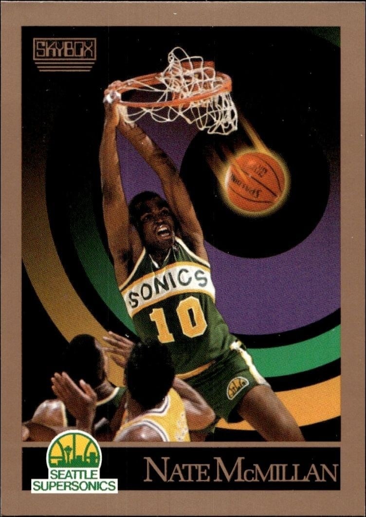 Nate McMillan 1990-91 Skybox #271 Basketball Trading Card - Front 1990-91 Skybox Nate McMillan #271 basketball trading card front