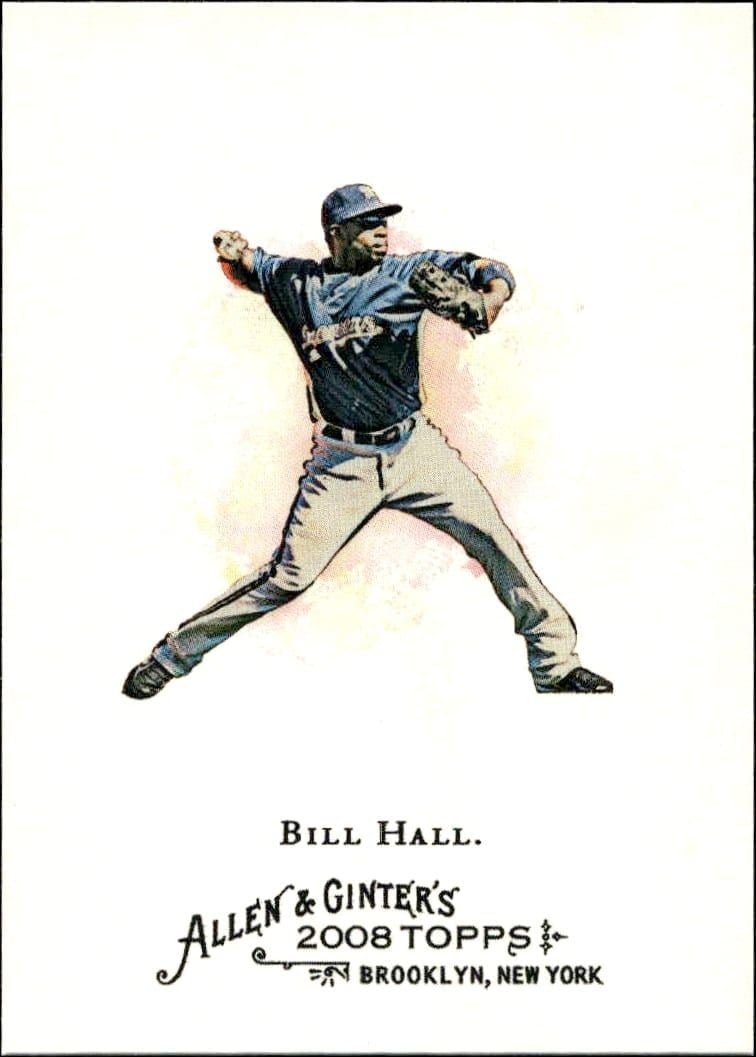 Bill Hall 2008 Topps Allen & Ginter #34 Baseball Trading Card - Front 2008 Topps Allen & Ginter Bill Hall #34 baseball trading card front