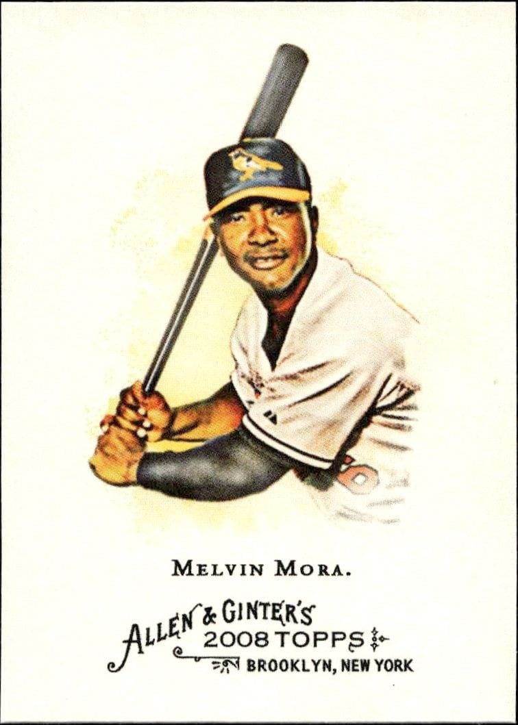 Melvin Mora 2008 Topps Allen & Ginter #194 Baseball Trading Card - Front 2008 Topps Allen & Ginter Melvin Mora #194 baseball trading card front