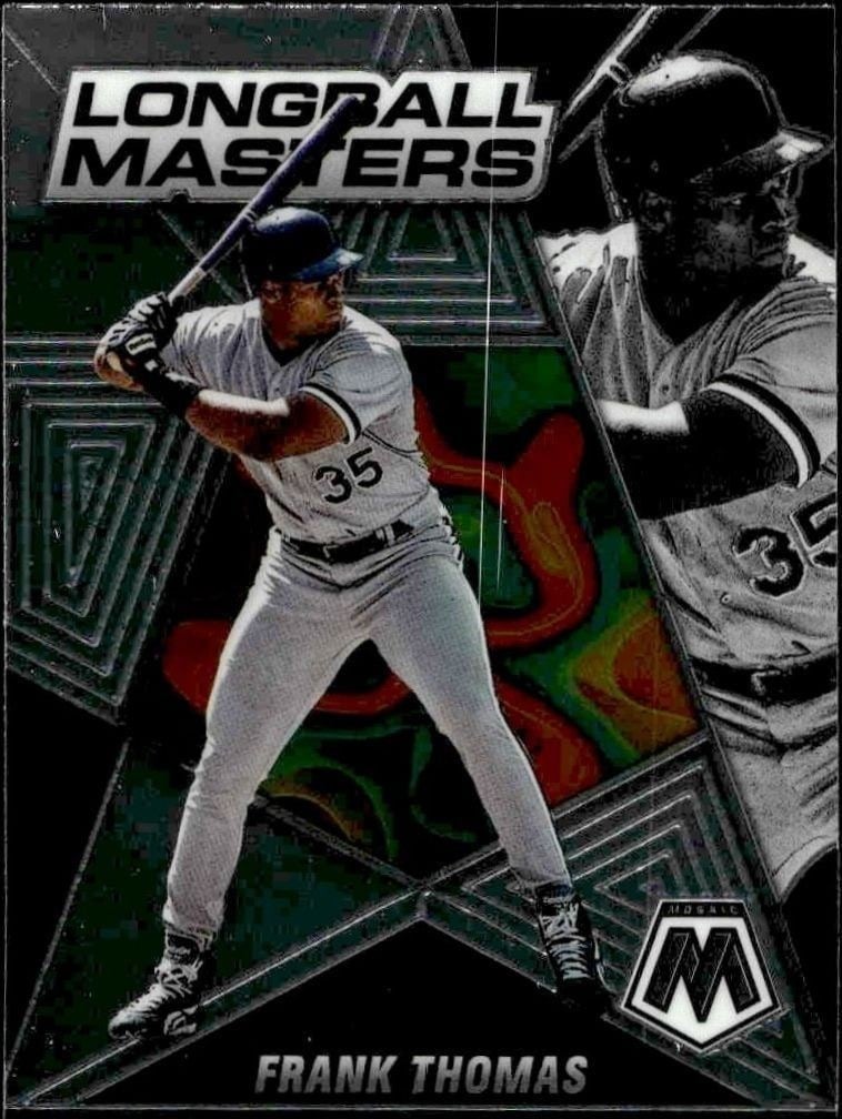 Frank Thomas 2022 Panini Mosaic #LM-10 Baseball Trading Card - Front 2022 Panini Mosaic Frank Thomas #LM-10 baseball trading card front