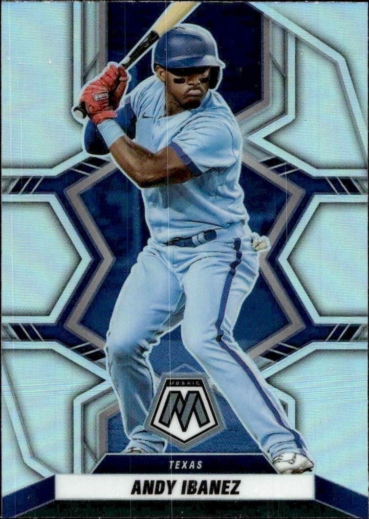 Andy Ibanez 2022 Panini Mosaic #165 Baseball Trading Card - Front 2022 Panini Mosaic Andy Ibanez #165 baseball trading card front