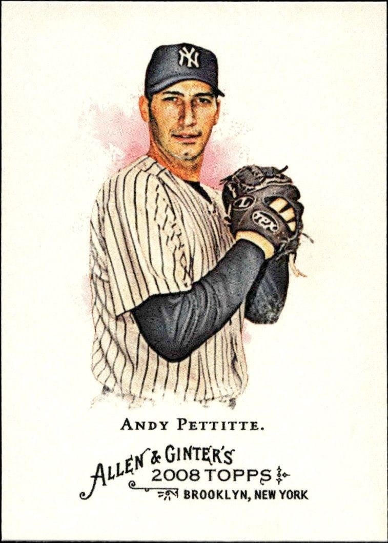 Andy Pettitte 2008 Topps Allen & Ginter #138 Baseball Trading Card - Front 2008 Topps Allen & Ginter Andy Pettitte #138 baseball trading card front