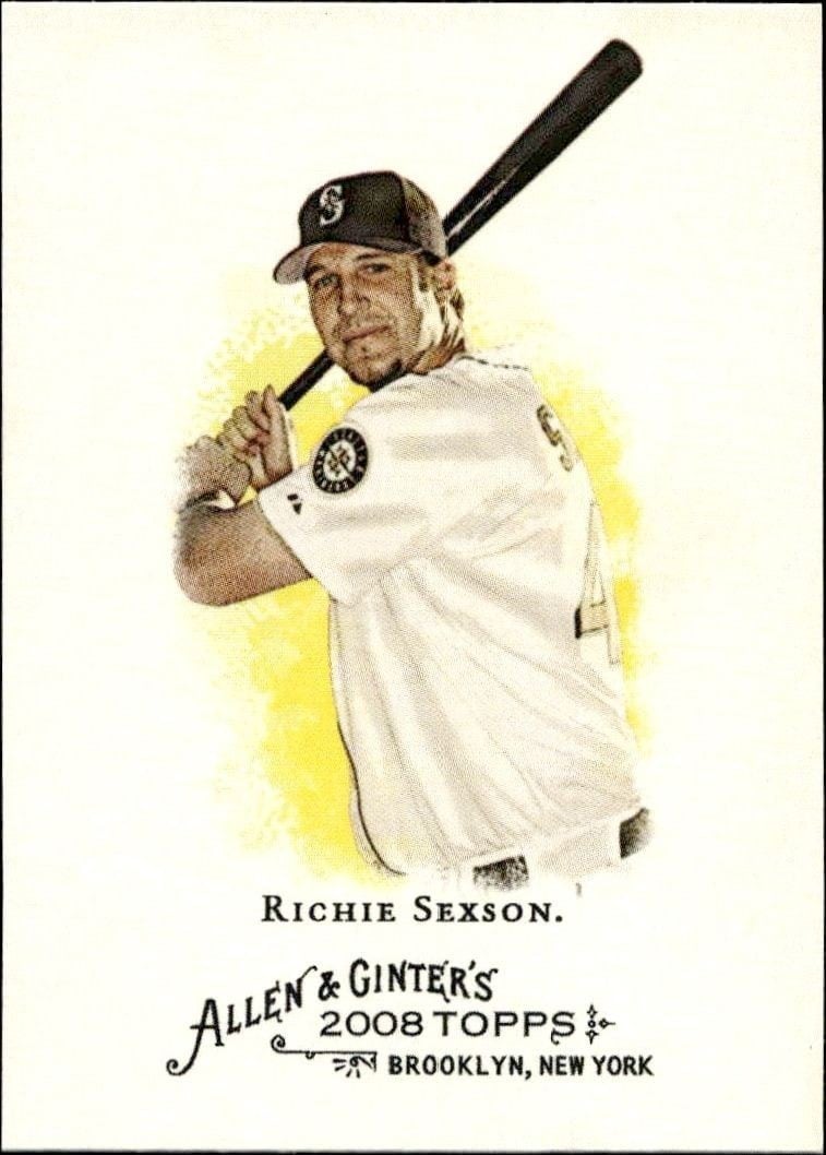 Richie Sexson 2008 Topps Allen & Ginter #328 Baseball Trading Card - Front 2008 Topps Allen & Ginter Richie Sexson #328 baseball trading card front