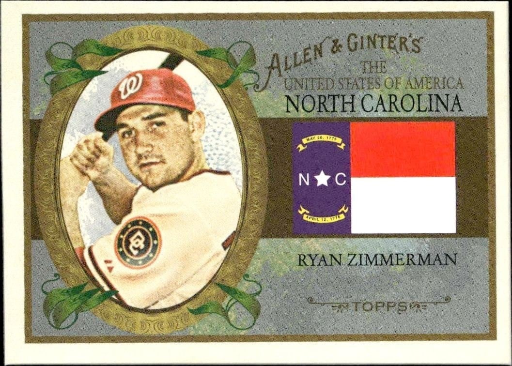 Ryan Zimmerman 2008 Topps Allen & Ginter #US33 Baseball Trading Card - Front 2008 Topps Allen & Ginter Ryan Zimmerman #US33 baseball trading card front