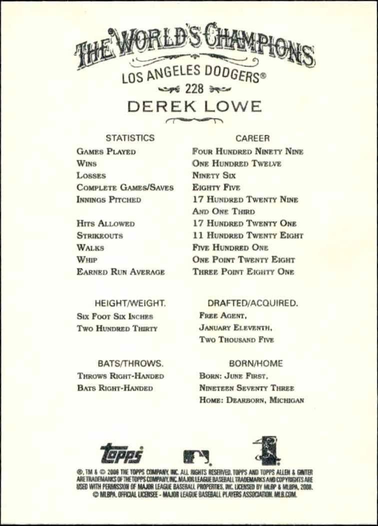 Derek Lowe - Back