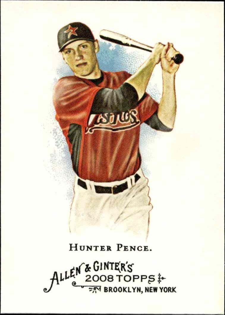 Hunter Pence 2008 Topps Allen & Ginter #254 Baseball Trading Card - Front 2008 Topps Allen & Ginter Hunter Pence #254 baseball trading card front