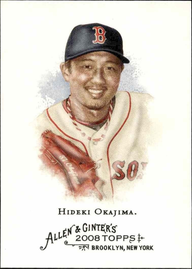 Hideki Okajima 2008 Topps Allen & Ginter #296 Baseball Trading Card - Front 2008 Topps Allen & Ginter Hideki Okajima #296 baseball trading card front