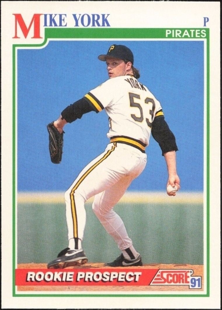 Mike York 1991 Score #738 Baseball Trading Card - Front 1991 Score Mike York #738 baseball trading card front