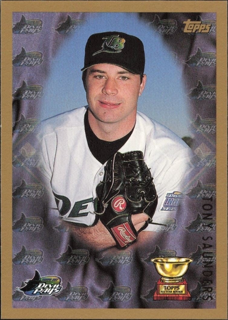 Tony Saunders 1998 Topps #497 Baseball Trading Card - Front 1998 Topps Tony Saunders #497 baseball trading card front