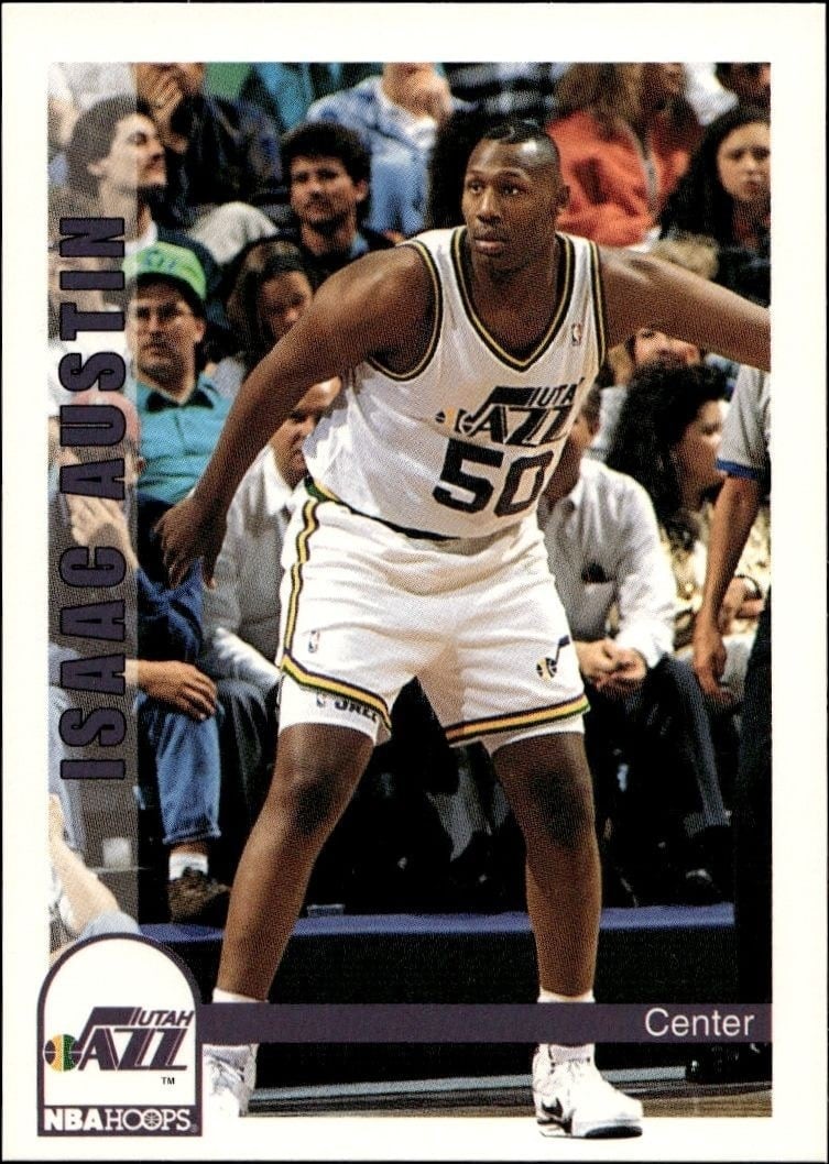 Isaac Austin 1992-93 Skybox NBA Hoops Series 2 #471 Basketball Trading Card - Front 1992-93 Skybox NBA Hoops Series 2 Isaac Austin #471 basketball trading card front