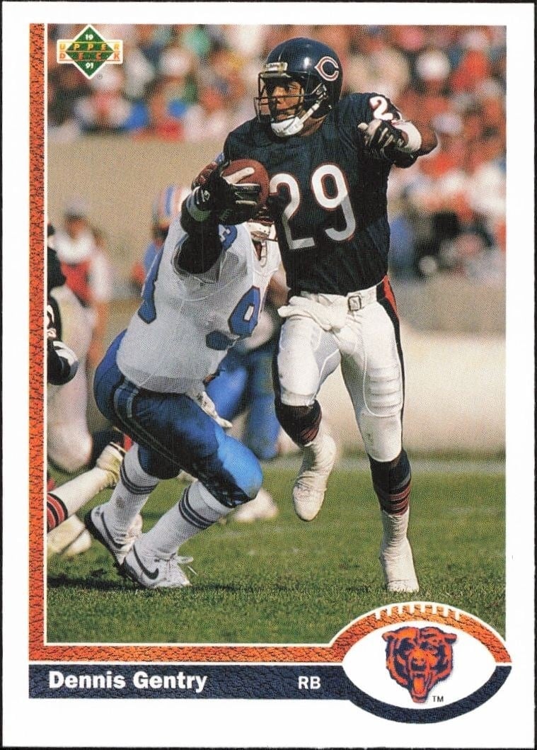 Dennis Gentry 1991 Upper Deck #227 Football Trading Card - Front 1991 Upper Deck Dennis Gentry #227 football trading card front