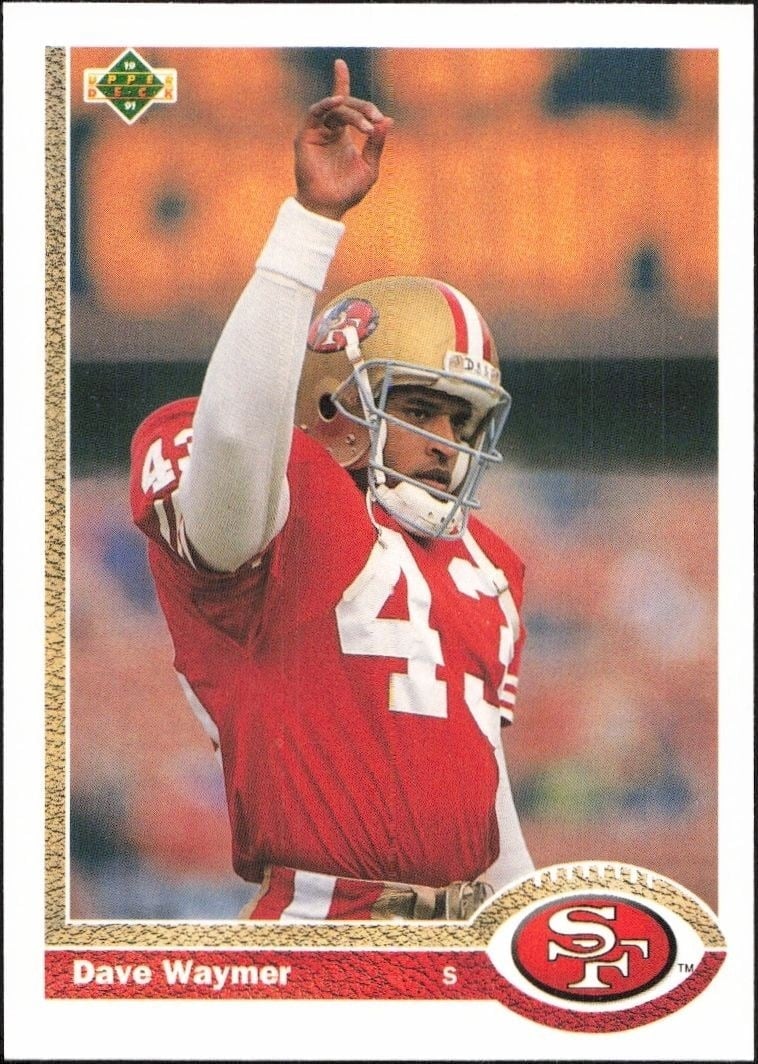 Dave Waymer 1991 Upper Deck #187 Football Trading Card - Front 1991 Upper Deck Dave Waymer #187 football trading card front
