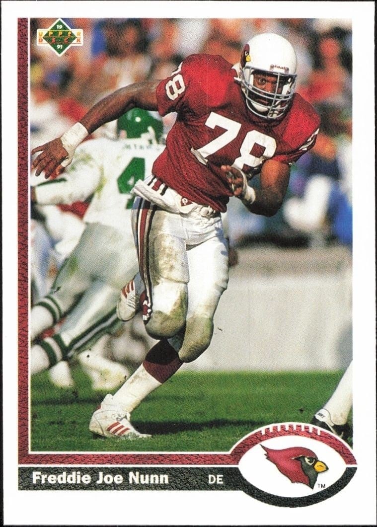 Freddie Joe Nunn 1991 Upper Deck #201 Football Trading Card - Front 1991 Upper Deck Freddie Joe Nunn #201 football trading card front