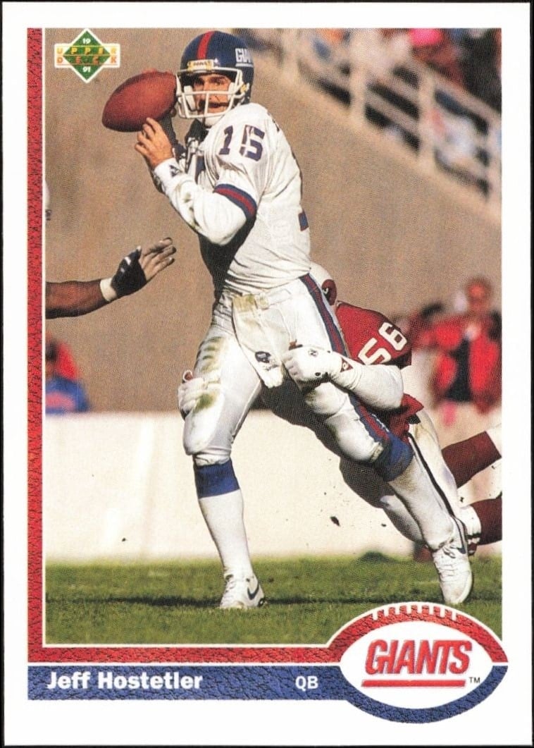 1991 Upper-Deck Jeff Hostetler #156 trading card