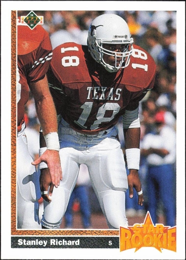 Stanley Richard 1991 Upper Deck #16 Football Trading Card - Front 1991 Upper Deck Stanley Richard #16 football trading card front