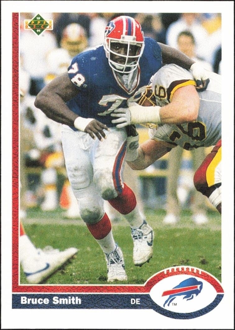 Bruce Smith 1991 Upper Deck #174 Football Trading Card - Front 1991 Upper Deck Bruce Smith #174 football trading card front