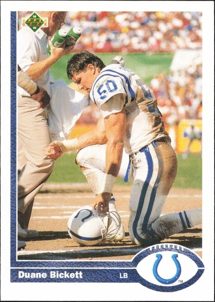 Duane Bickett 1991 Upper Deck #177 Football Trading Card - Front 1991 Upper Deck Duane Bickett #177 football trading card front