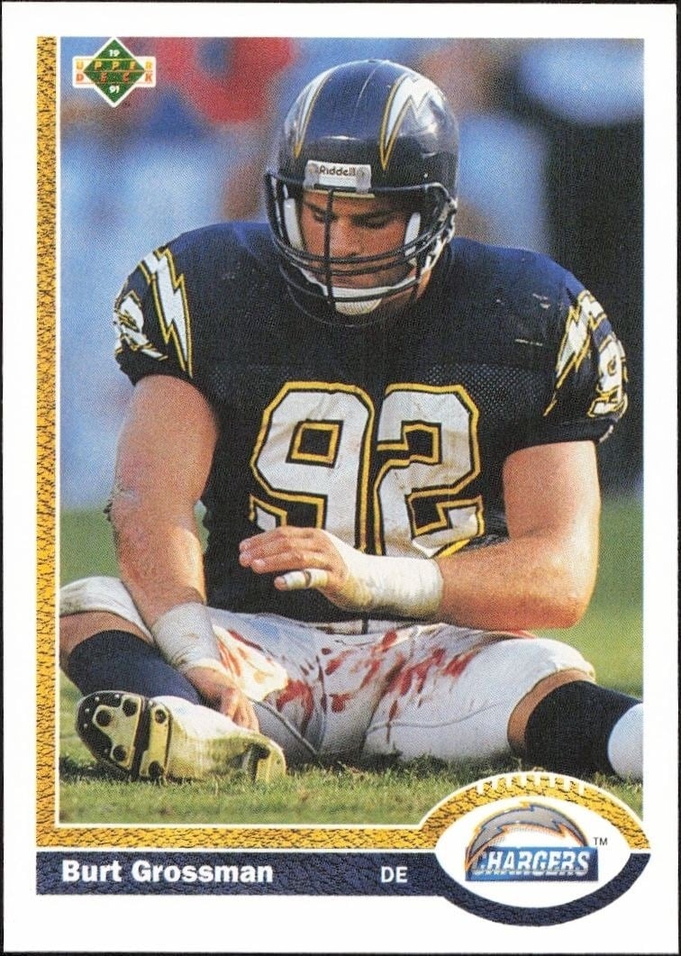 Burt Grossman 1991 Upper Deck #108 Football Trading Card - Front 1991 Upper Deck Burt Grossman #108 football trading card front