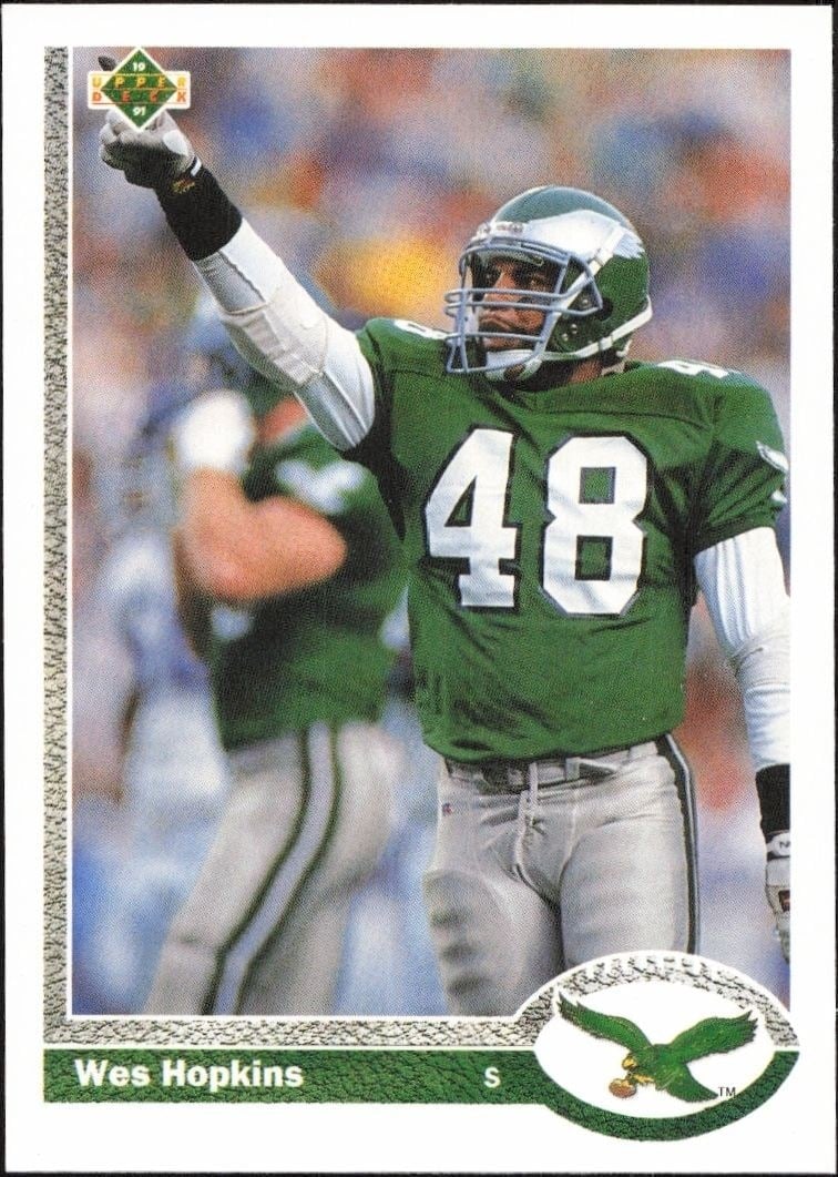 Wes Hopkins 1991 Upper Deck #106 Football Trading Card - Front 1991 Upper Deck Wes Hopkins #106 football trading card front