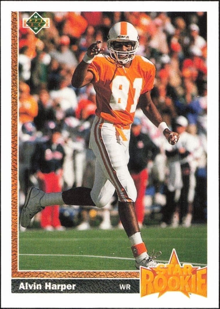 Alvin Harper 1991 Upper Deck #24 Football Trading Card - Front 1991 Upper Deck Alvin Harper #24 football trading card front