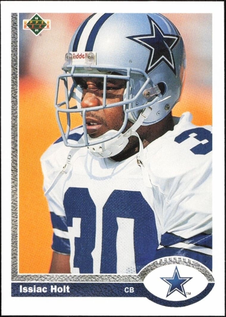 Issiac Holt 1991 Upper Deck #48 Football Trading Card - Front 1991 Upper Deck Issiac Holt #48 football trading card front
