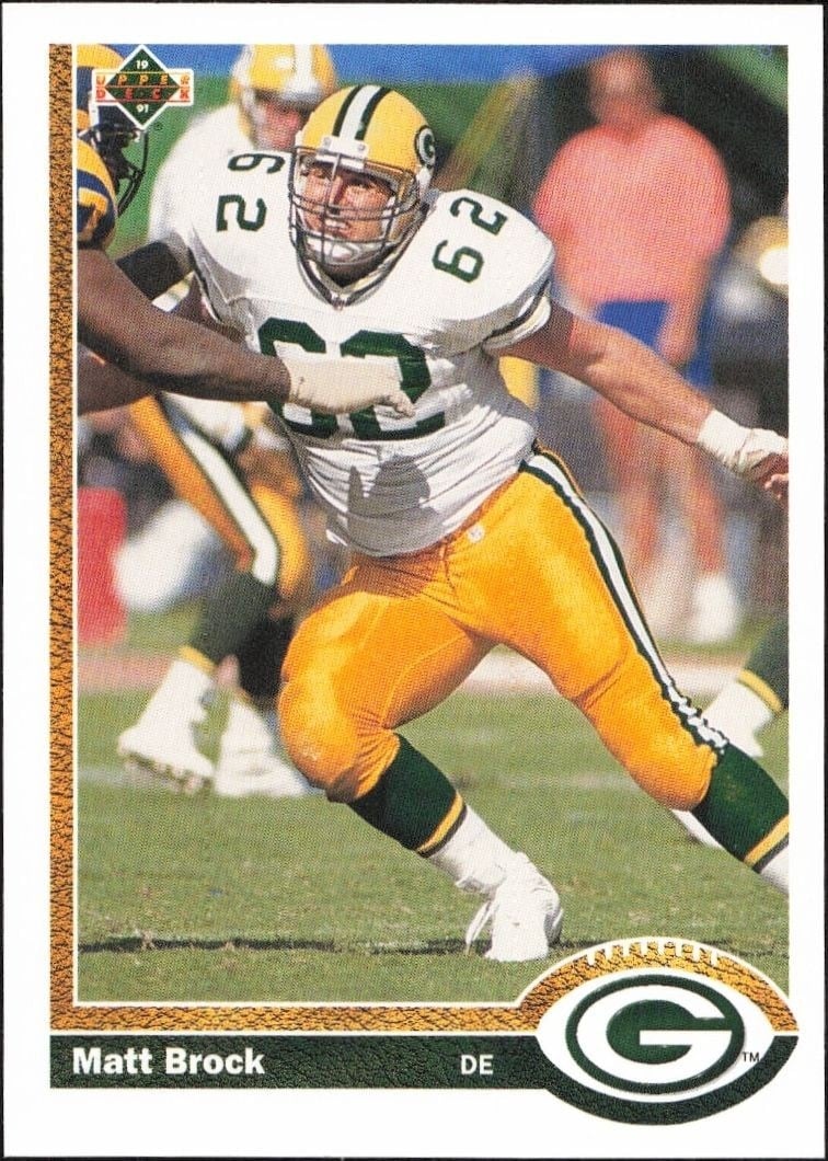 Matt Brock 1991 Upper Deck #512 Football Trading Card - Front 1991 Upper Deck Matt Brock #512 football trading card front