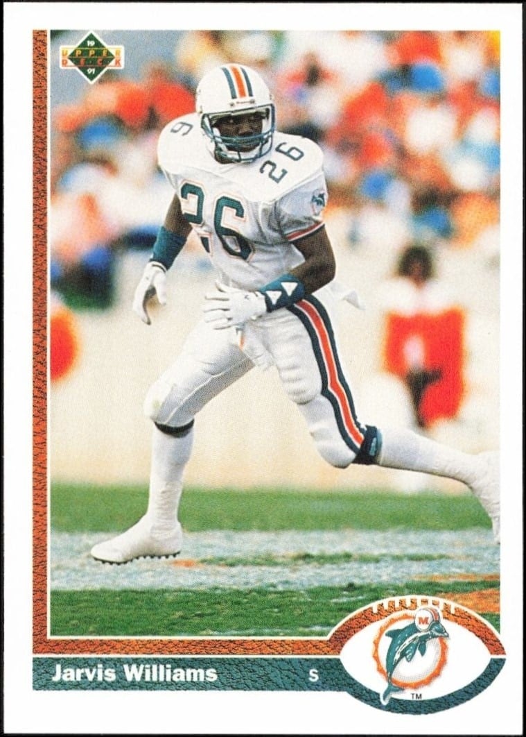 Jarvis Williams 1991 Upper Deck #51 Football Trading Card - Front 1991 Upper Deck Jarvis Williams #51 football trading card front