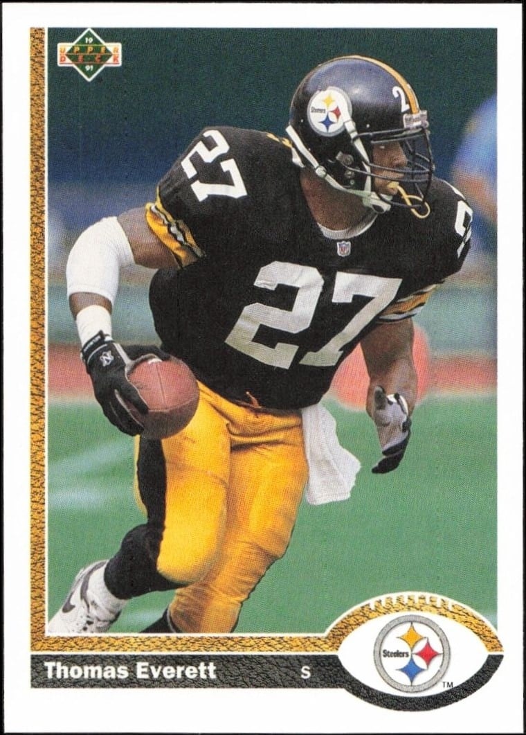 Thomas Everett 1991 Upper Deck #518 Football Trading Card - Front 1991 Upper Deck Thomas Everett #518 football trading card front